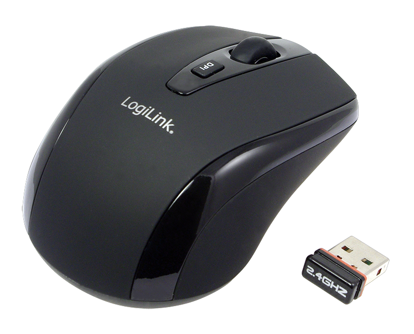 Logilink Maus mini Funk 2.4 GHz 800dpi optisch scroll black