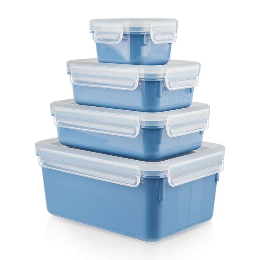 emsa Frischhaltedosen-Set CLIP & CLOSE blau 0,2/0,55/0,8/2,2 l, 1 Set