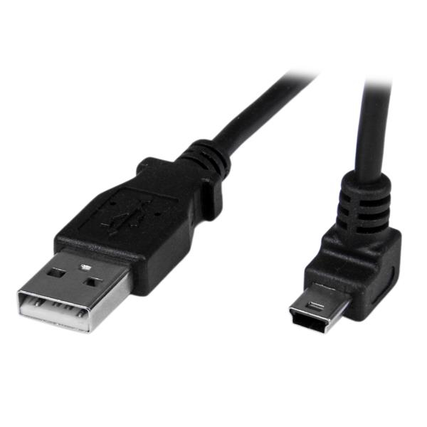StarTech.com 1m Mini USB Kabel 90° gewinkelt USB 2.0 Schwarz
