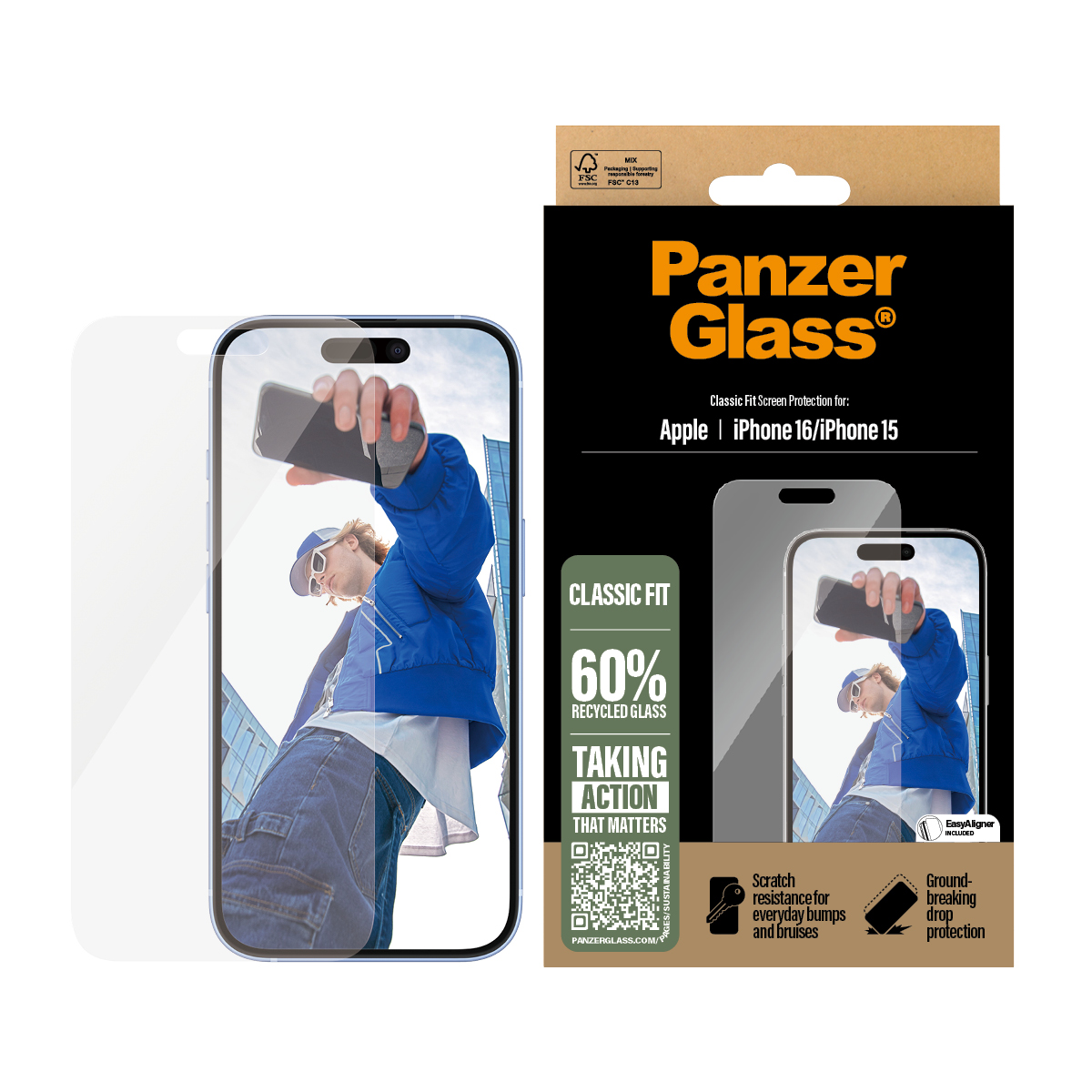 PANZERGLASS SCREEN PROTECTOR IPHONE 16 6.1INCH CLASSIC FIT