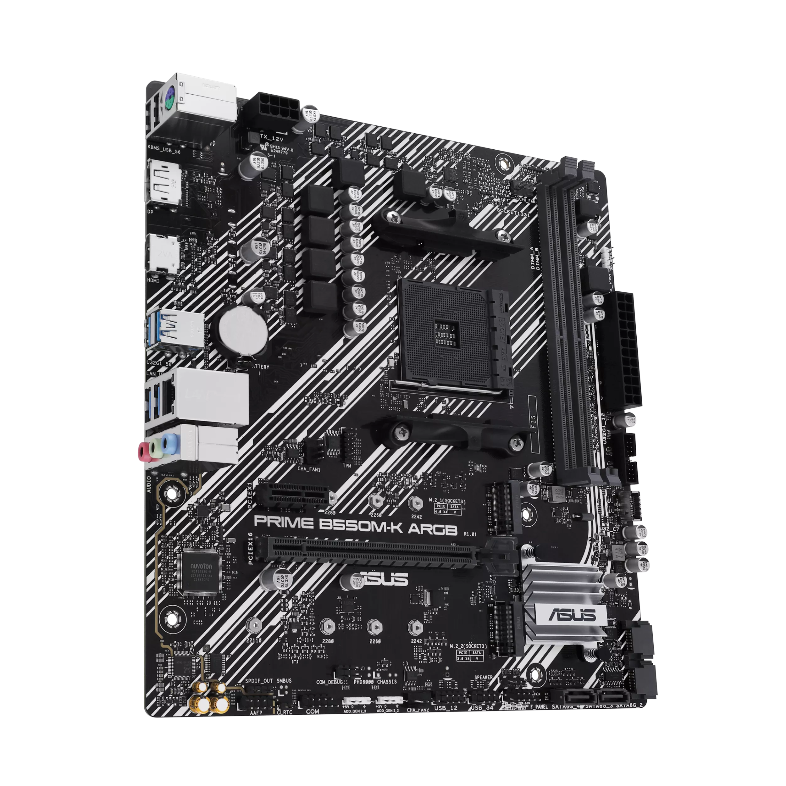 ASUS PRIME B550M-K ARGB AM4 2DDR4 microATX 4xSATA MB 1xHDMI 2.1 1xDP 1.4 2xM.2