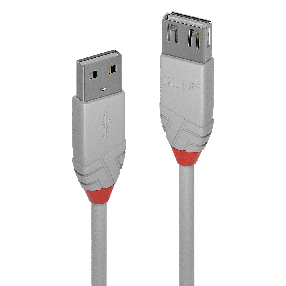0.2M USB 2.0 TYP A GRAU VERLNGERUNGSKABEL ANTHRA LINE