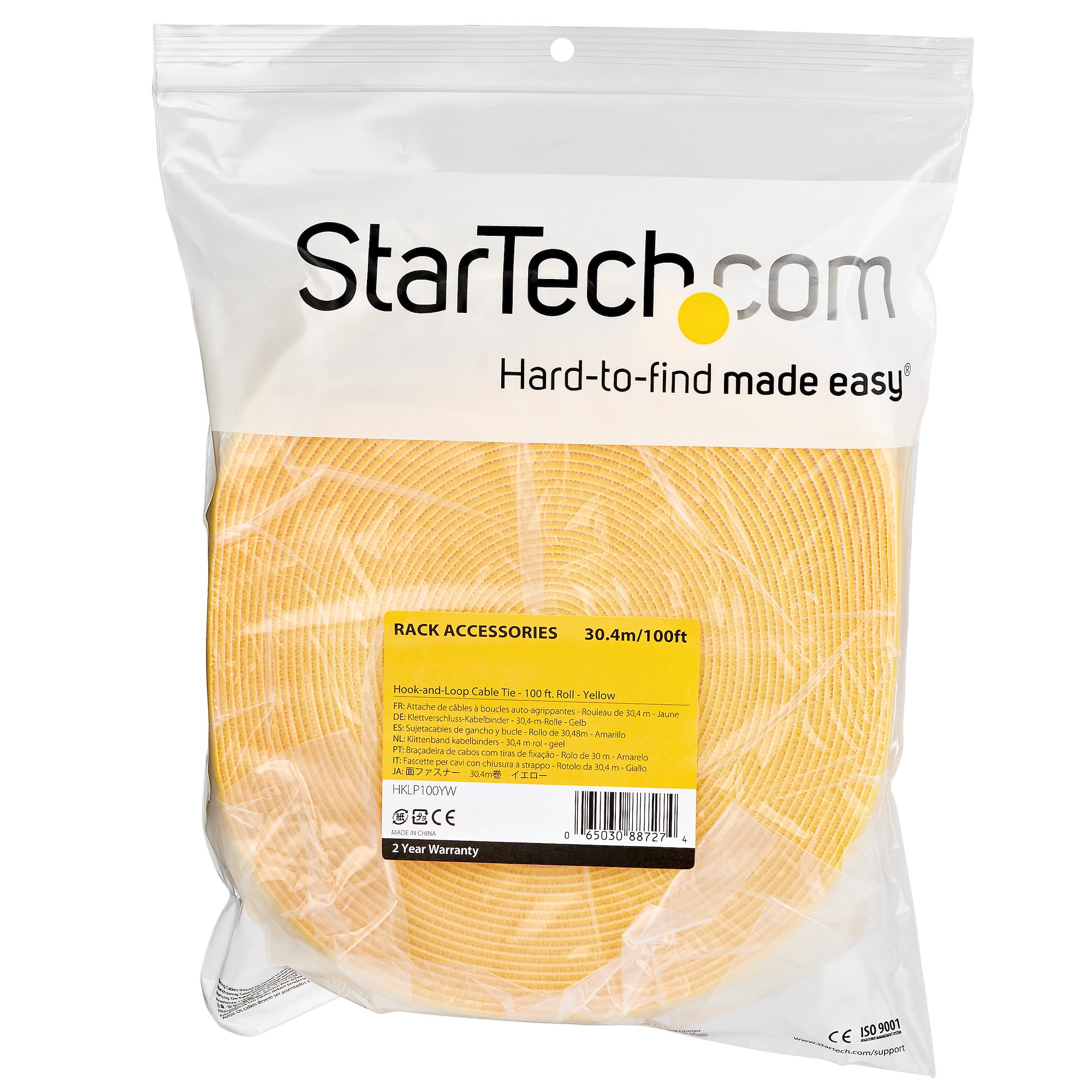 HOOK AND LOOP ROLL 100FT. - YELLOW - RESUABLE