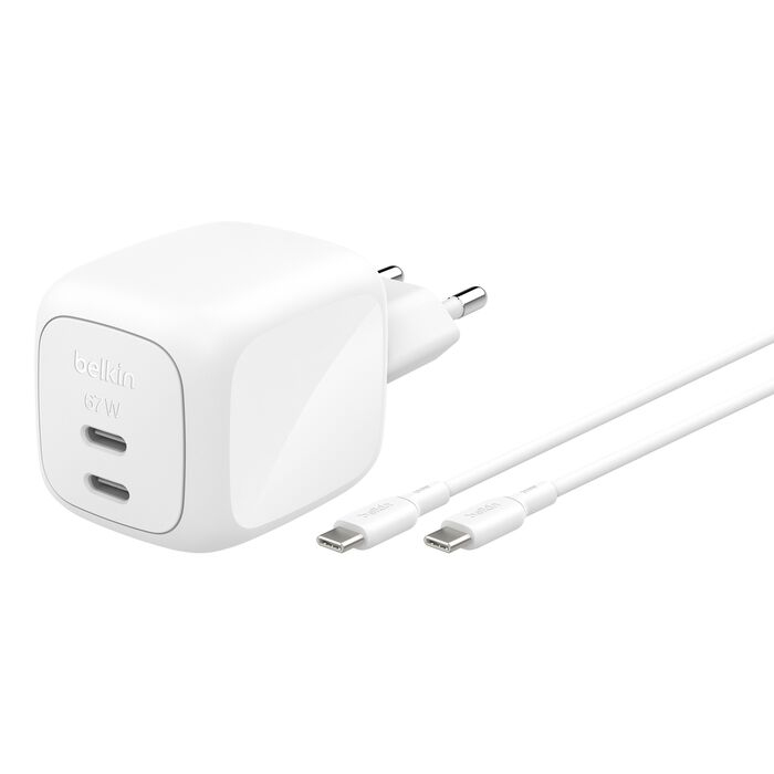 BOOSTCHARGE 67W DUAL USB-C LADE POWER DELIVERY UND PPS INKL. 2M