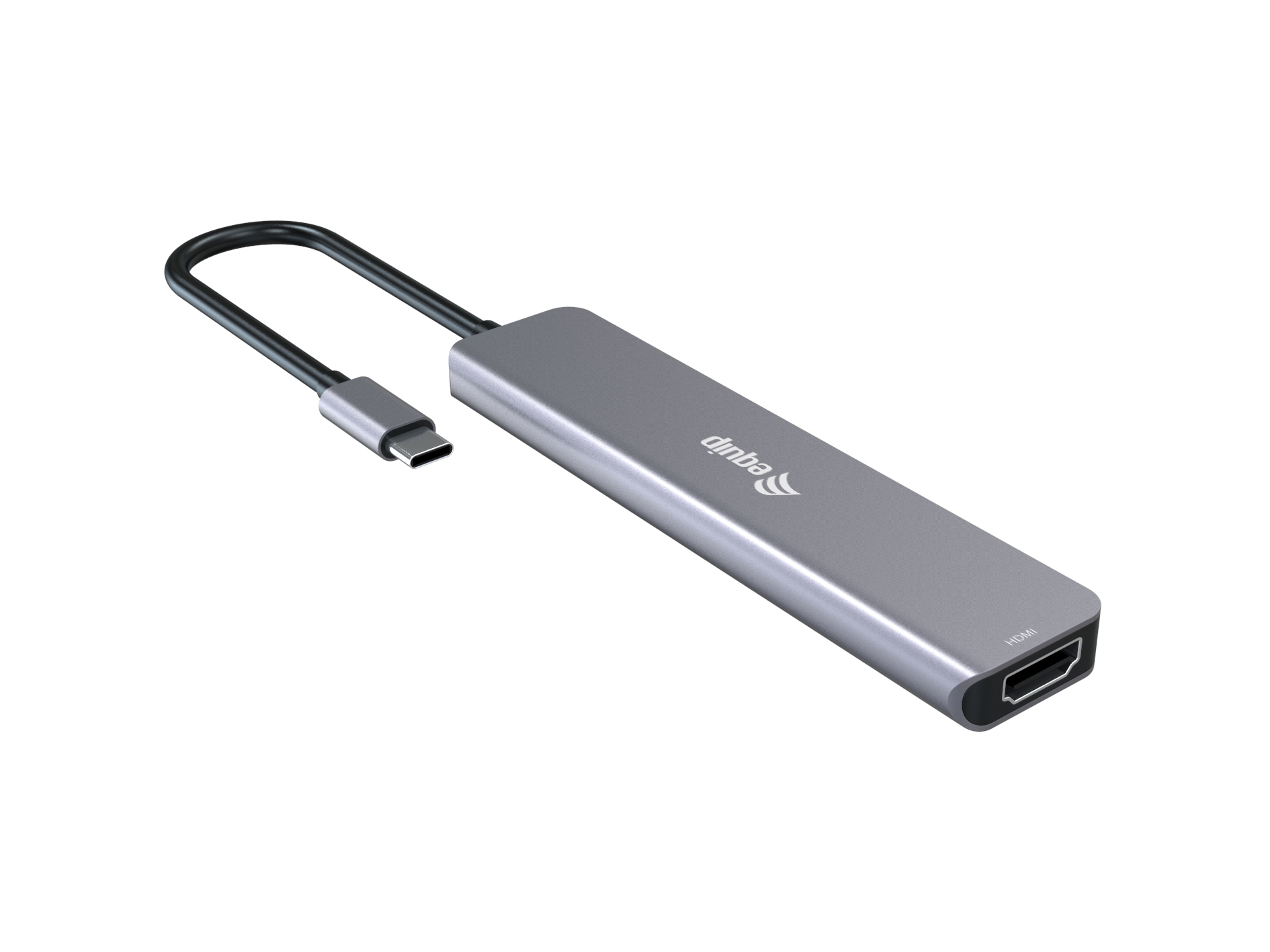 Equip Adapter USB-C->HDMI/3xUSB-C/USB-A 4K/ 60Hz 0.25m Alu.