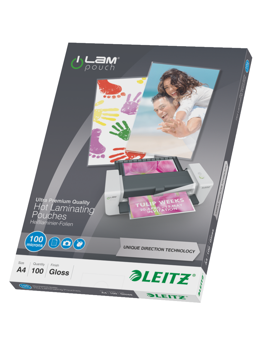 LEITZ Laminierfolien UDT glänzend für A4 100 micron, 100 St.