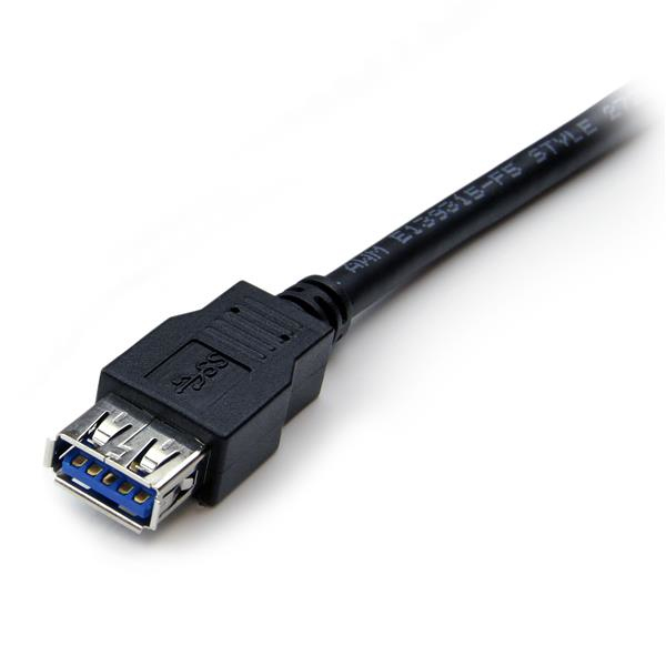 2M BLACK USB 3.0 MALE TO FEMALE USB 3.0 EXTENSION CABLE A TO A