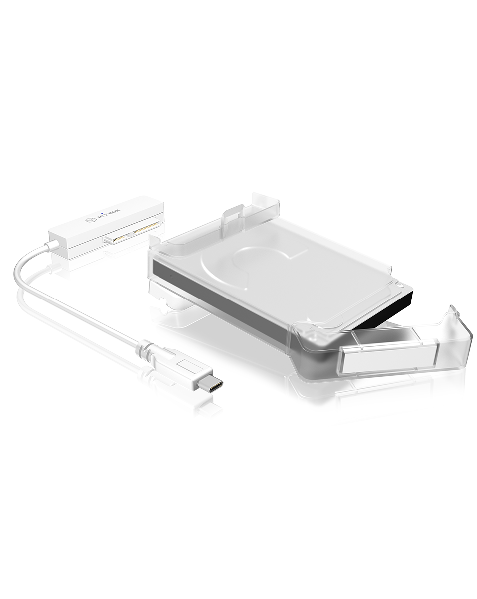 Adapter Kabel IcyBox 6,3cm SATA SSD -> USB 3.0 Type C (wh)