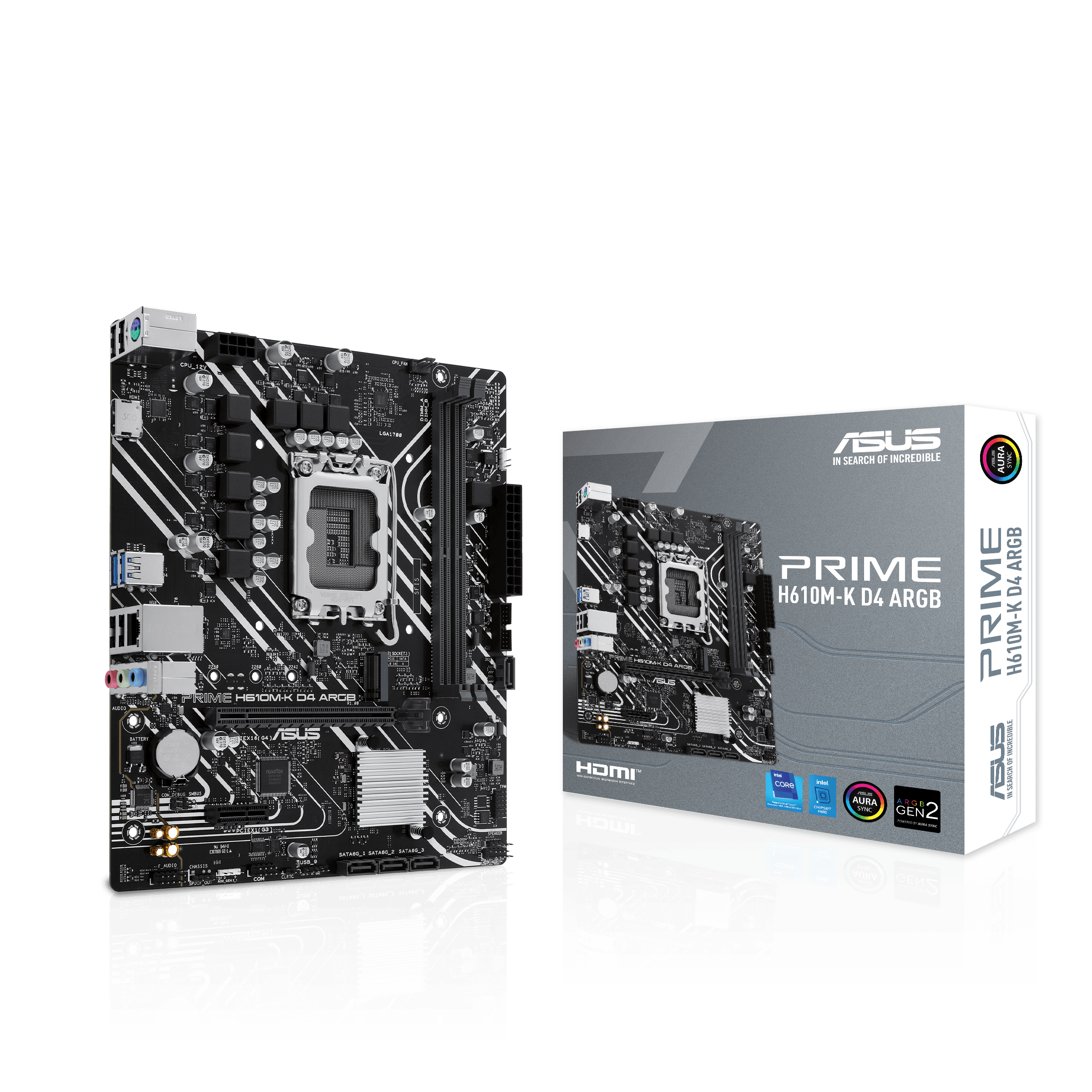 ASUS PRIME H610M-K D4 ARGB LGA1700 micro-ATX motherboard 2xDDR4 4xSATA PCIe 4.0 M.2 slot