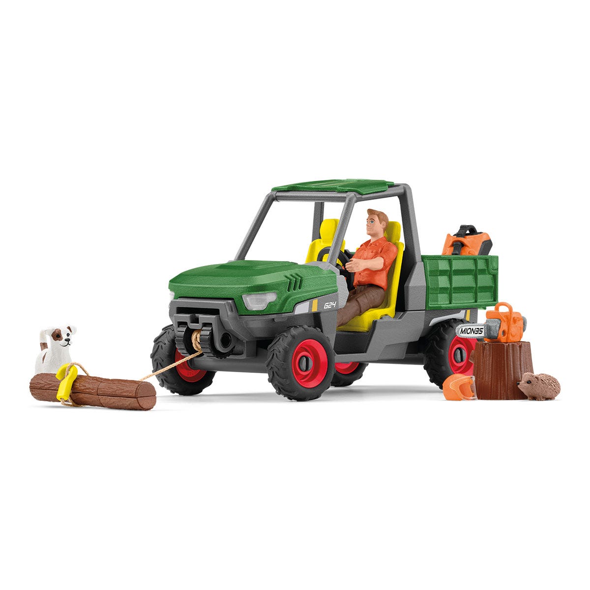 Farm World Waldbauer mit Fahrzeug, Spielfigur