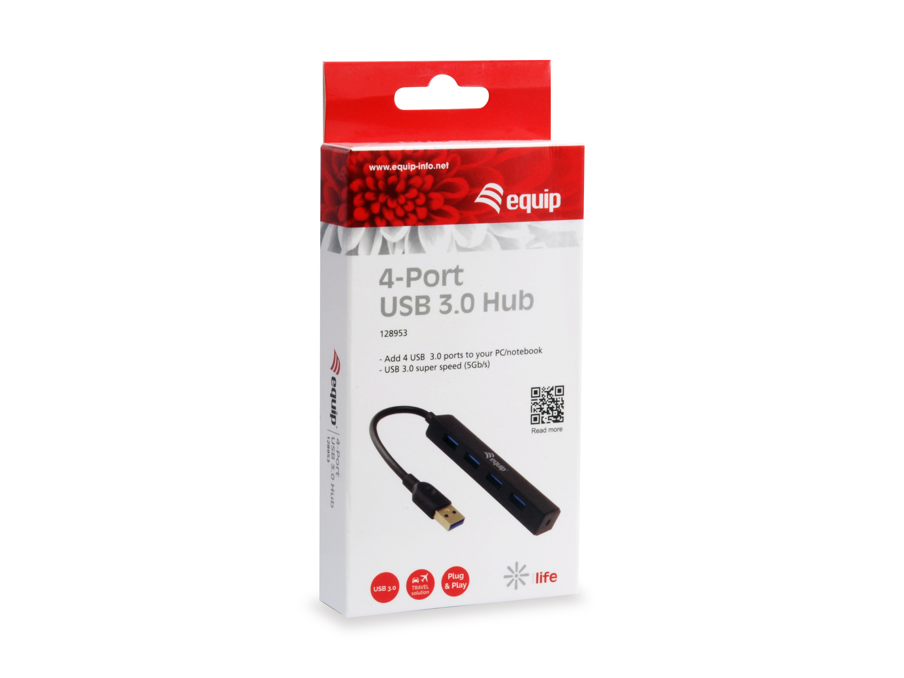 Equip 4-Port USB-A3.2-Hub->4xUSB-A 3.0 5Gbps