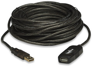 MANHATTAN USB 2.0 Repeater Kabel In Reihe schaltbar A-Stecker A-Buchse 10 m Farbe schwarz