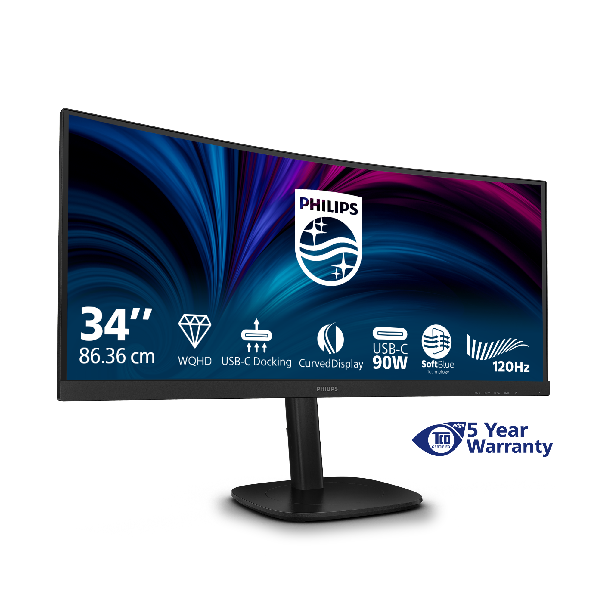 Philips 86,4cm (34,0) 34B2U3600C 21:09 HDMI+DP+USB-C black
