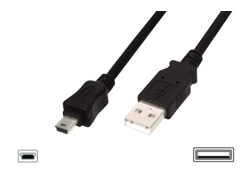 DIGITUS USB 2.0 Anschlusskabel Typ A -mini B St/St 1.0m, sw
