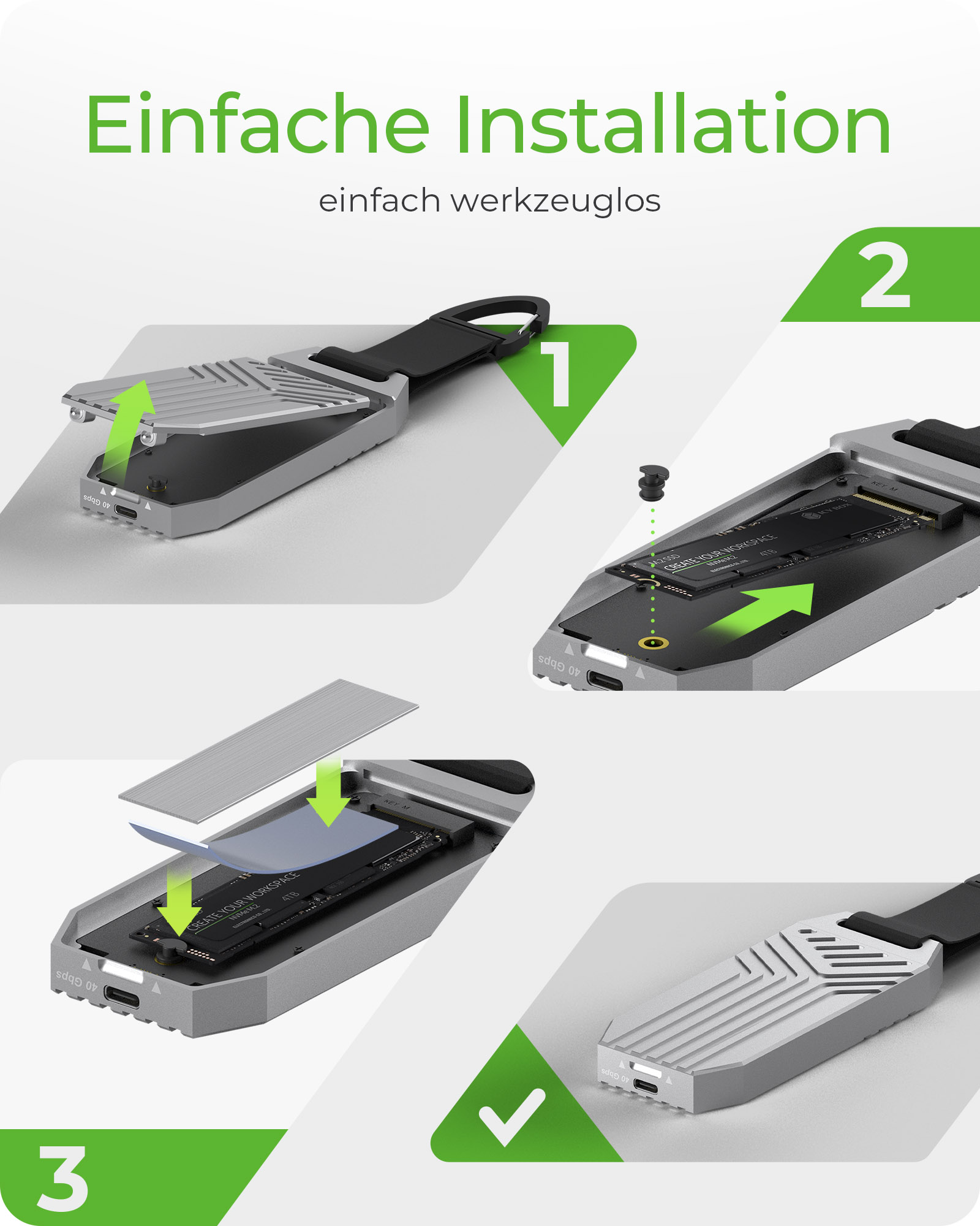 IB-1919M-C42 USB4 M.2 NVMe , Laufwerksgehäuse