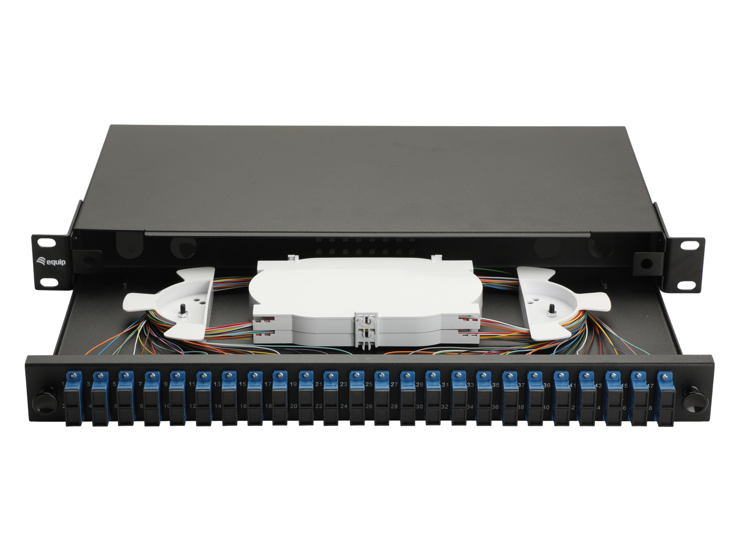 Equip LWL-Spleißkasten 24-Port SC-Duplex OS2 1U komplett sw