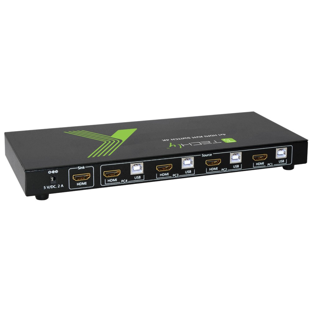 Techly KVM Switch USB, HDMI, 4K, 4 Wege