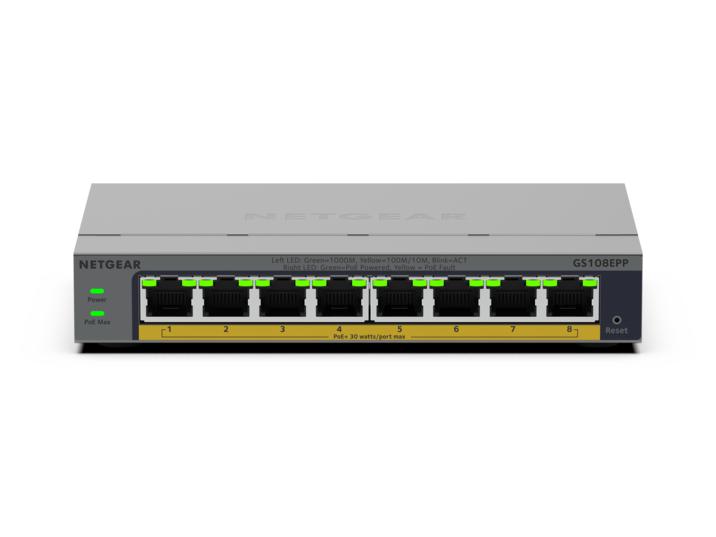 8-PORT POE+ 1G PLUS SWITCH POE BUDGET 123 W FANLESS