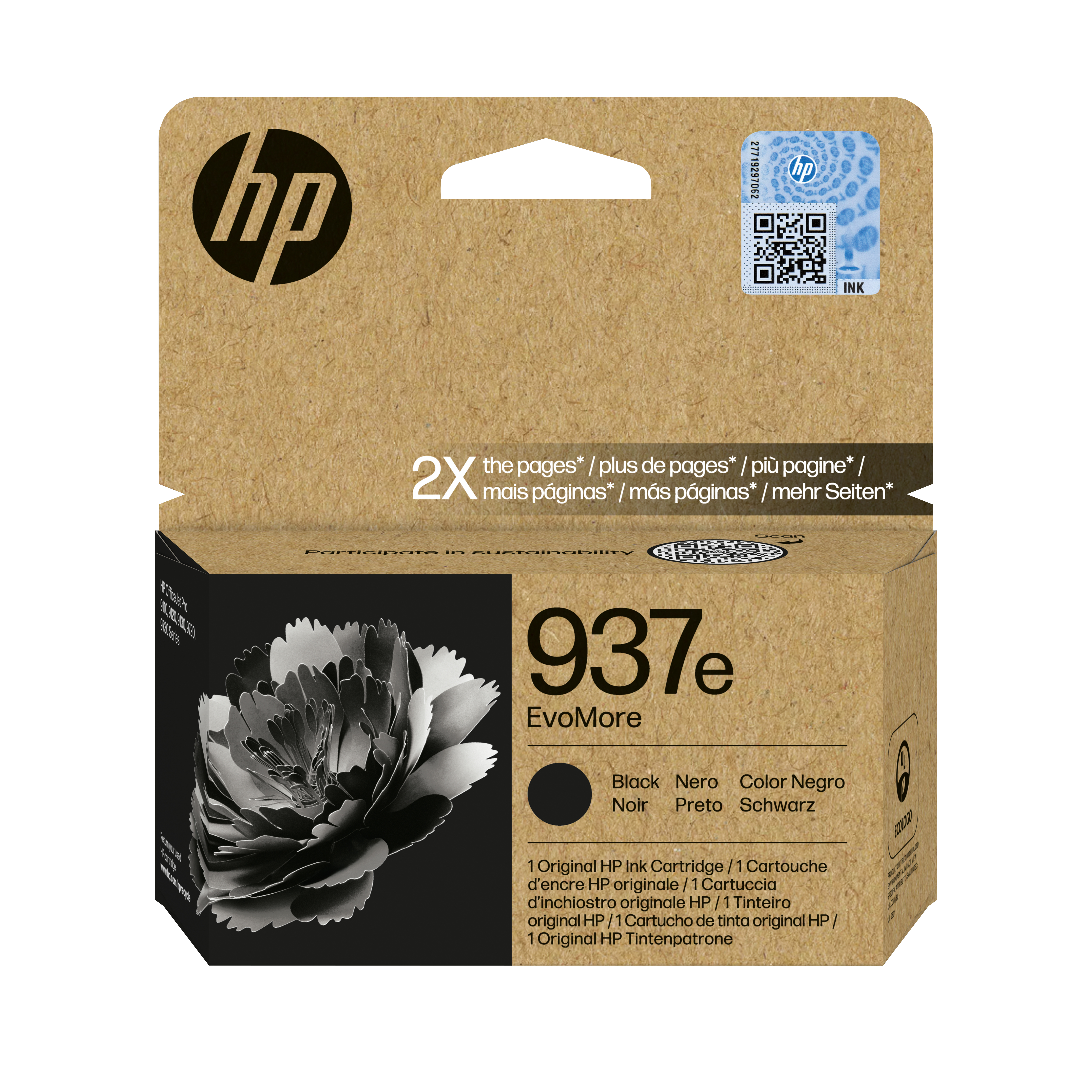 HP 937e Schwarz Tintenpatrone EvoMore