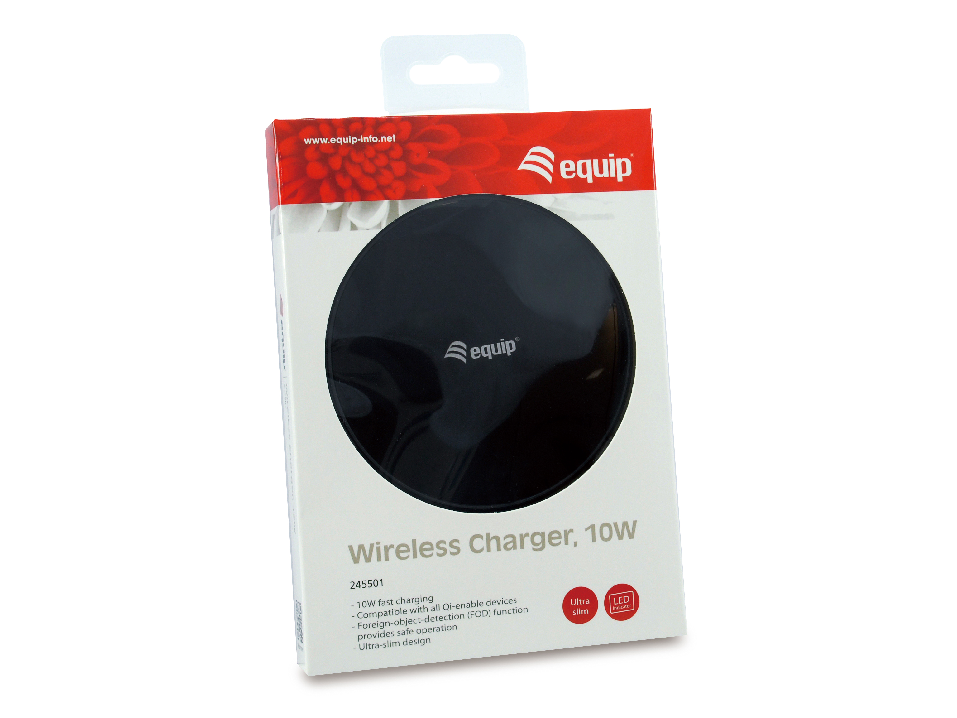 Equip Ladegerät Wireless Qi-Kompatibel 10W schwarz