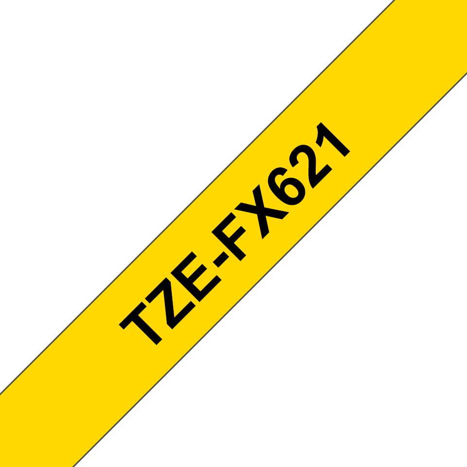 TZE-FX621 LAMINATED TAPE 9 MM BLACK ON YELLOW / FLEXI-TAPES