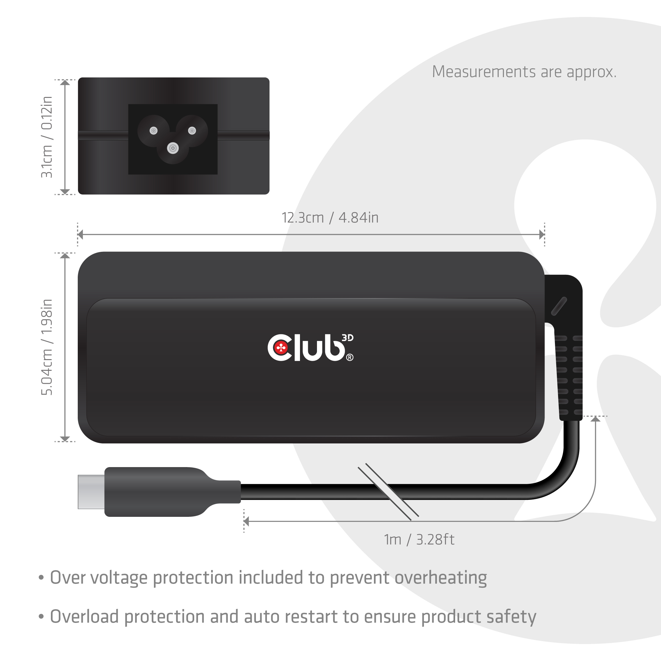 Club3D Laptop-Ladegerät USB-C PD3.1 140W, GaN retail