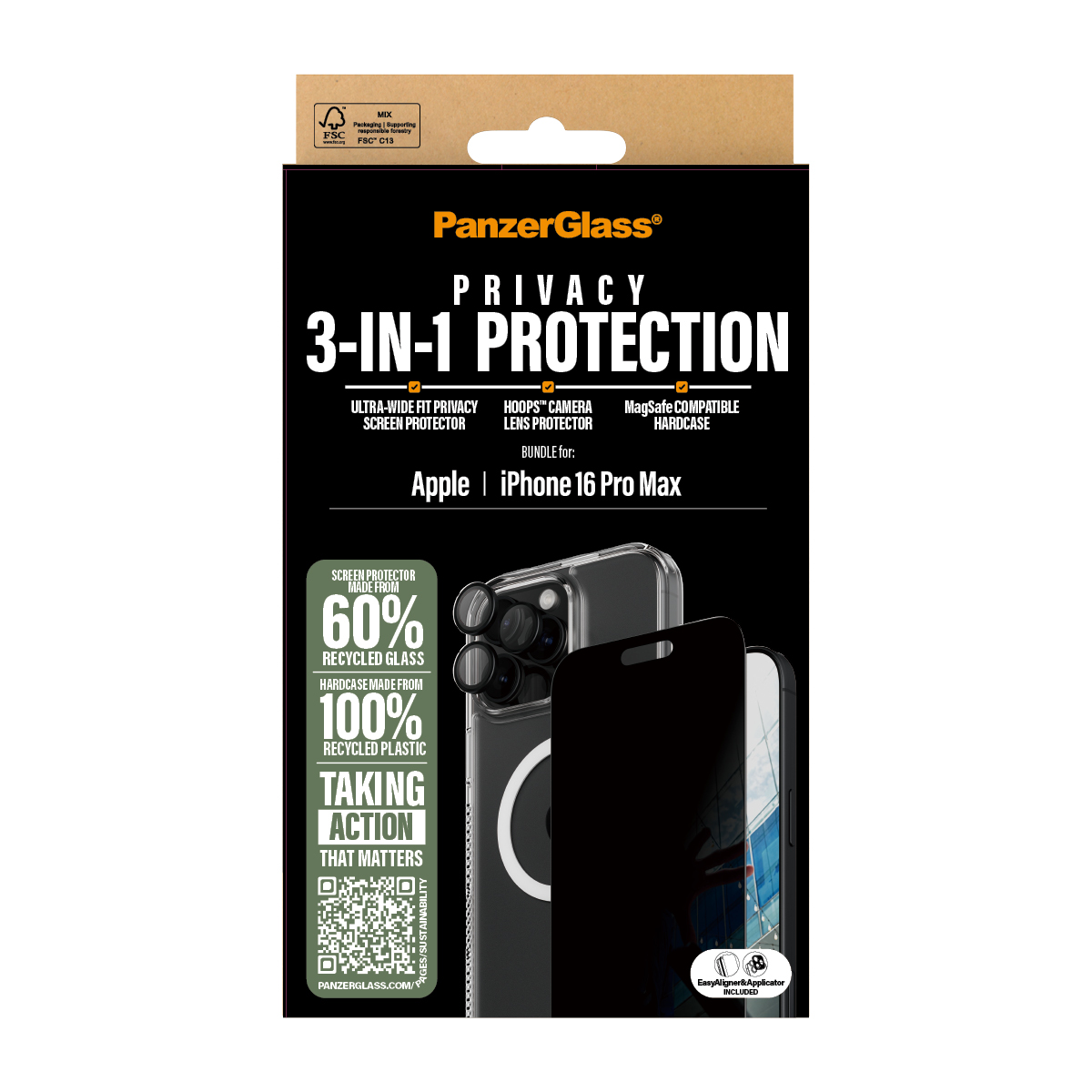 PANZERGLASS 3-IN-1 PRIVACY PROTECTION BUNDLE IPHONE 16 6.9I