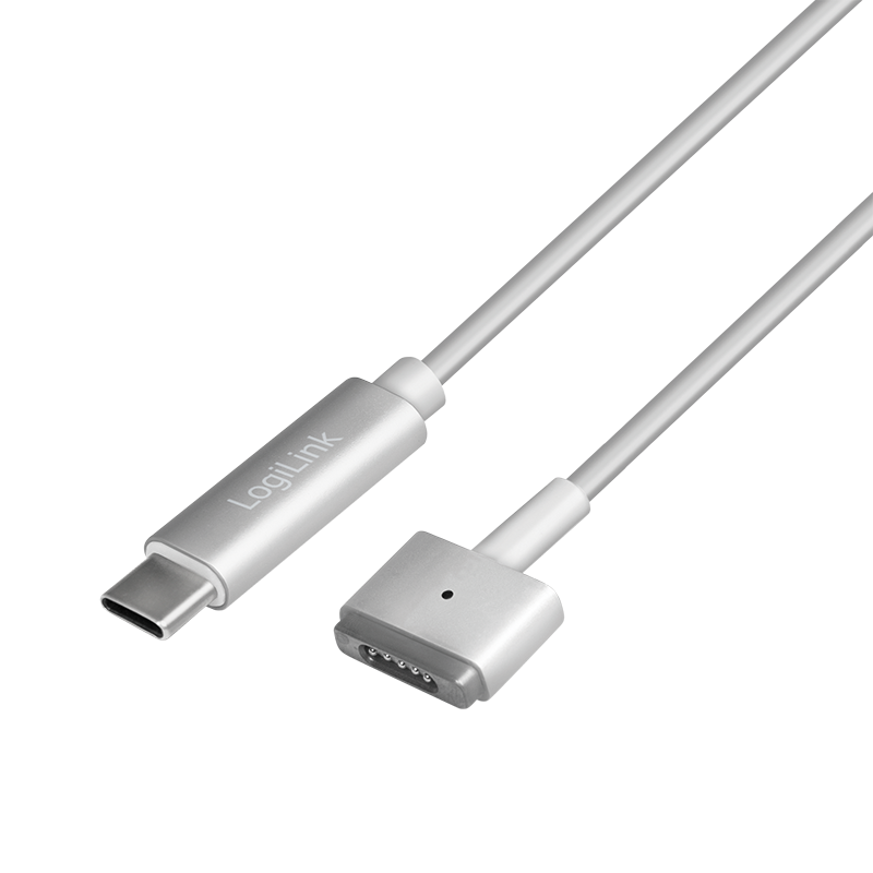 Logilink USB-C Ladekabel zu Apple Mag Safe 2charg. 1,8m,silb