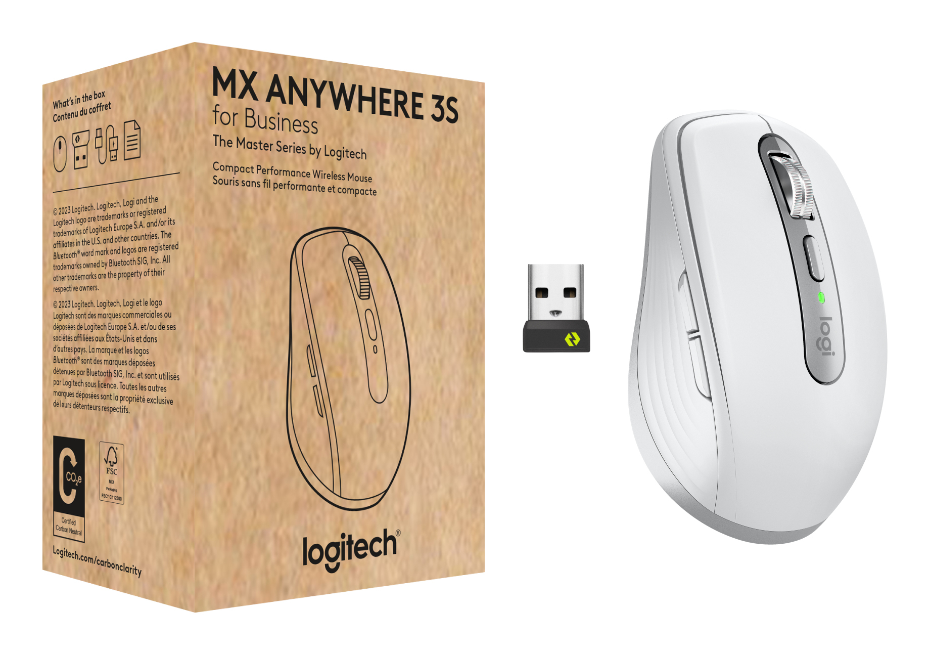 Logitech Wireless Mouse MX Anywhere 3S f. Business pale grey
