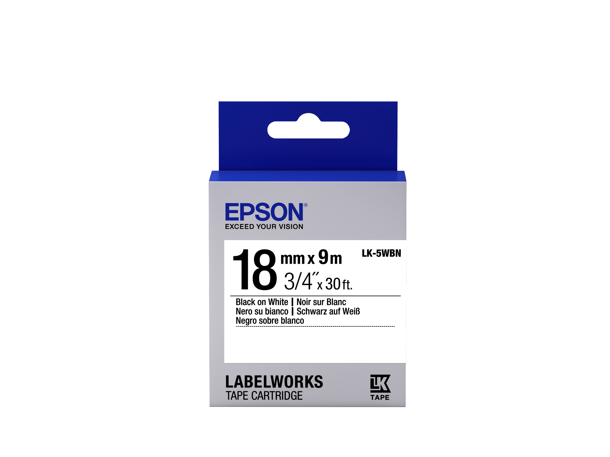TAPE LK-5WBN STD BLK-/WHT 18/9 .