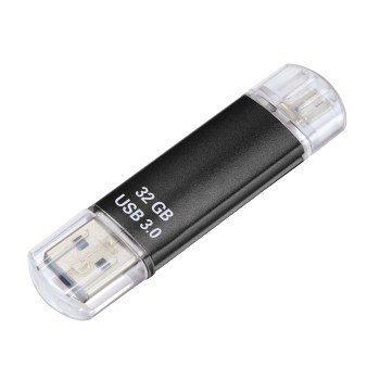 hama USB-Stick Laeta Twin schwarz 32 GB, 1 St.