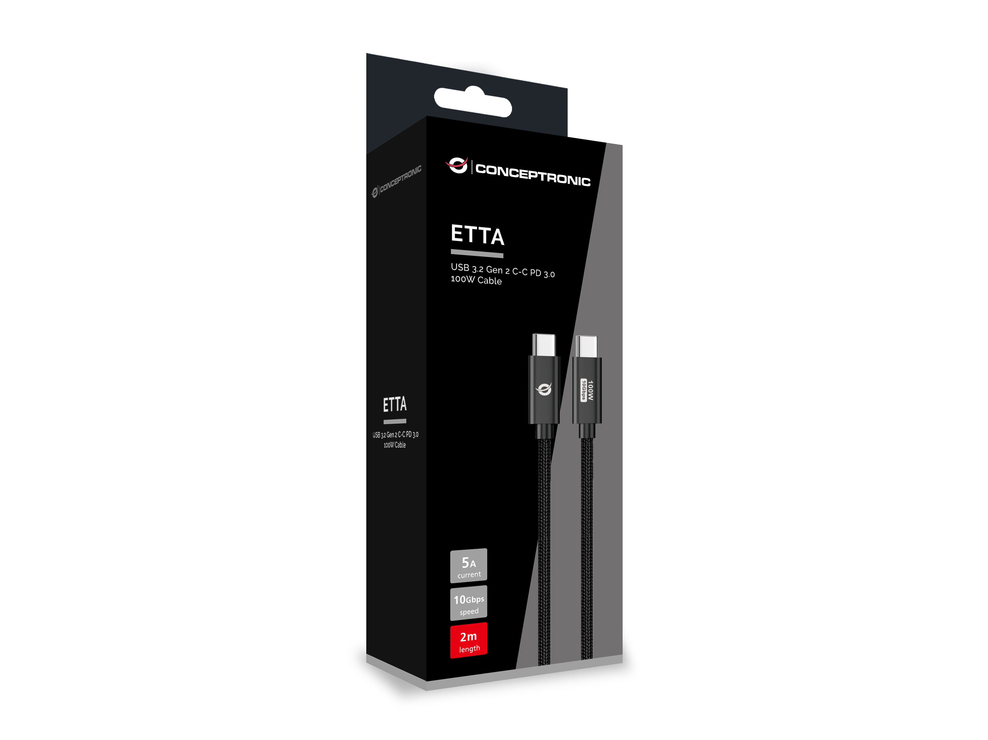 CONCEPTRONIC Kabel USB-C3.2->C 100W/QC 10Gbs 2.00m sw
