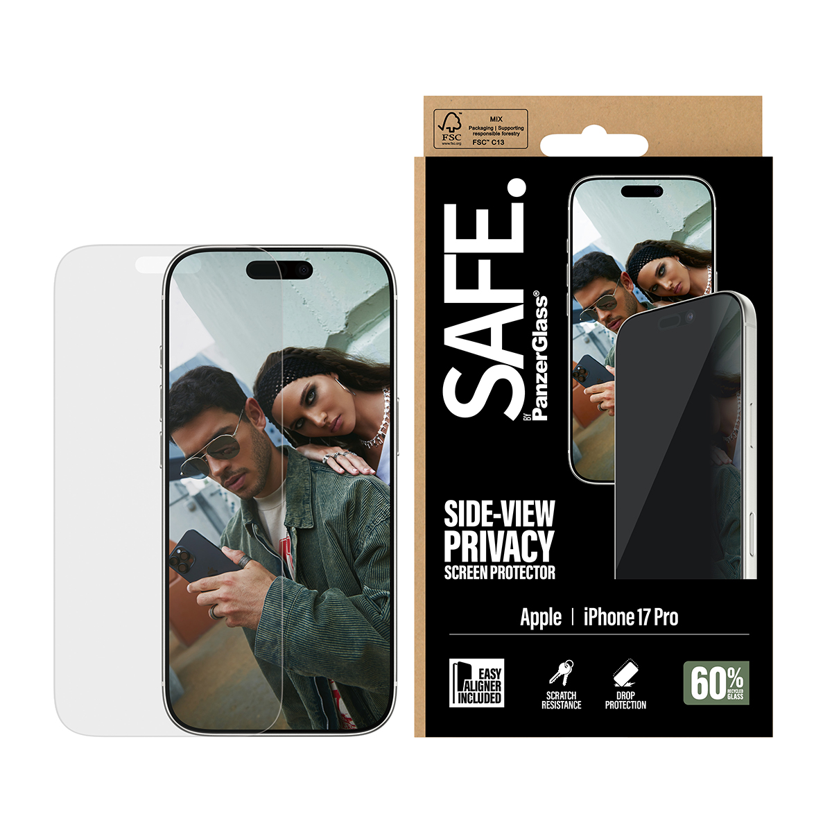 SAFE. BY PRIVACY SCREEN PROTECT ULTRA-WIDE FIT W. EASYALIGNER