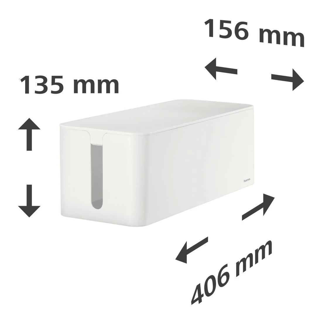 hama Maxi Kabelbox 0,4 m weiß