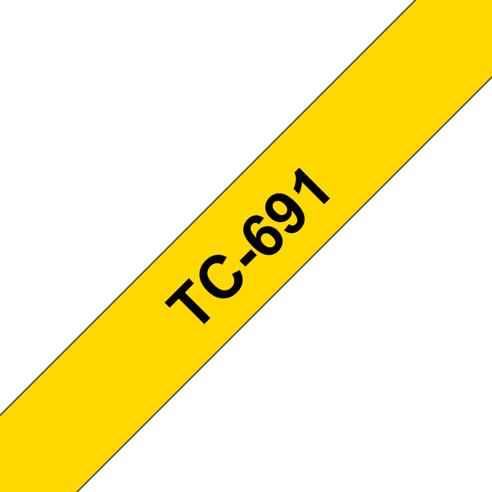 brother Schriftband TC-691 TC691, 9 mm, schwarz auf gelb, 1 St.
