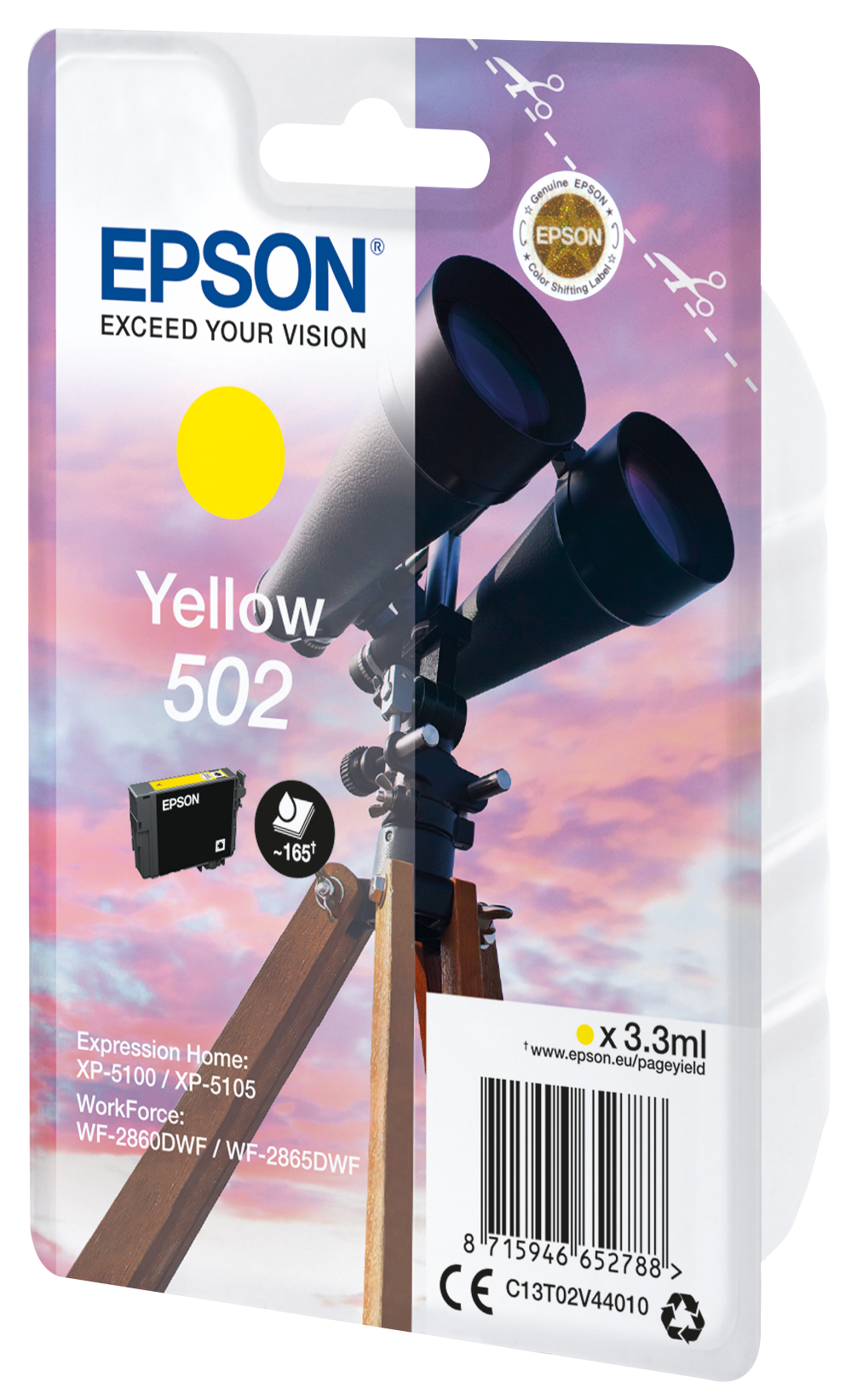 EPSON 502/T02V44 (Fernglas) gelb Druckerpatrone