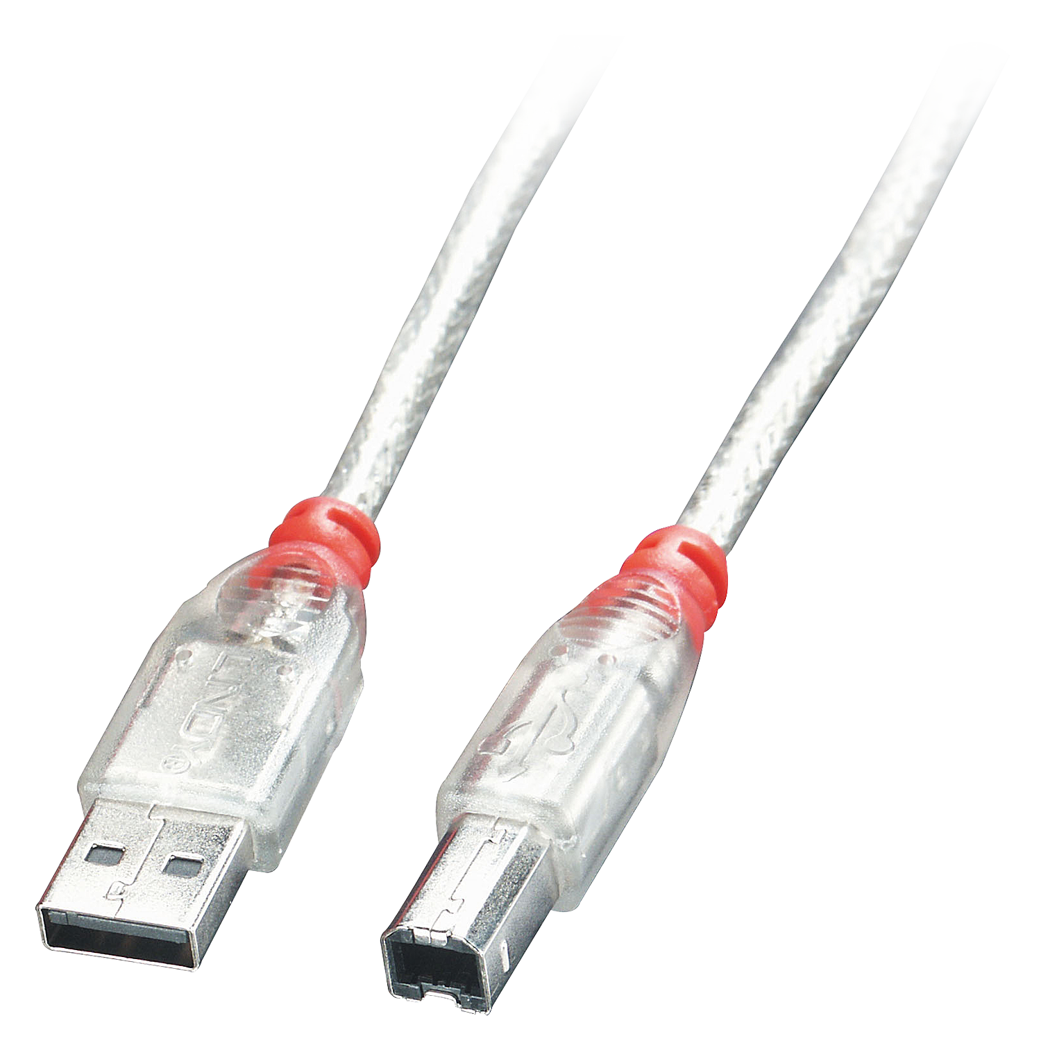 LINDY USB 2.0 Kabel Typ A/B transparent M/M 2m