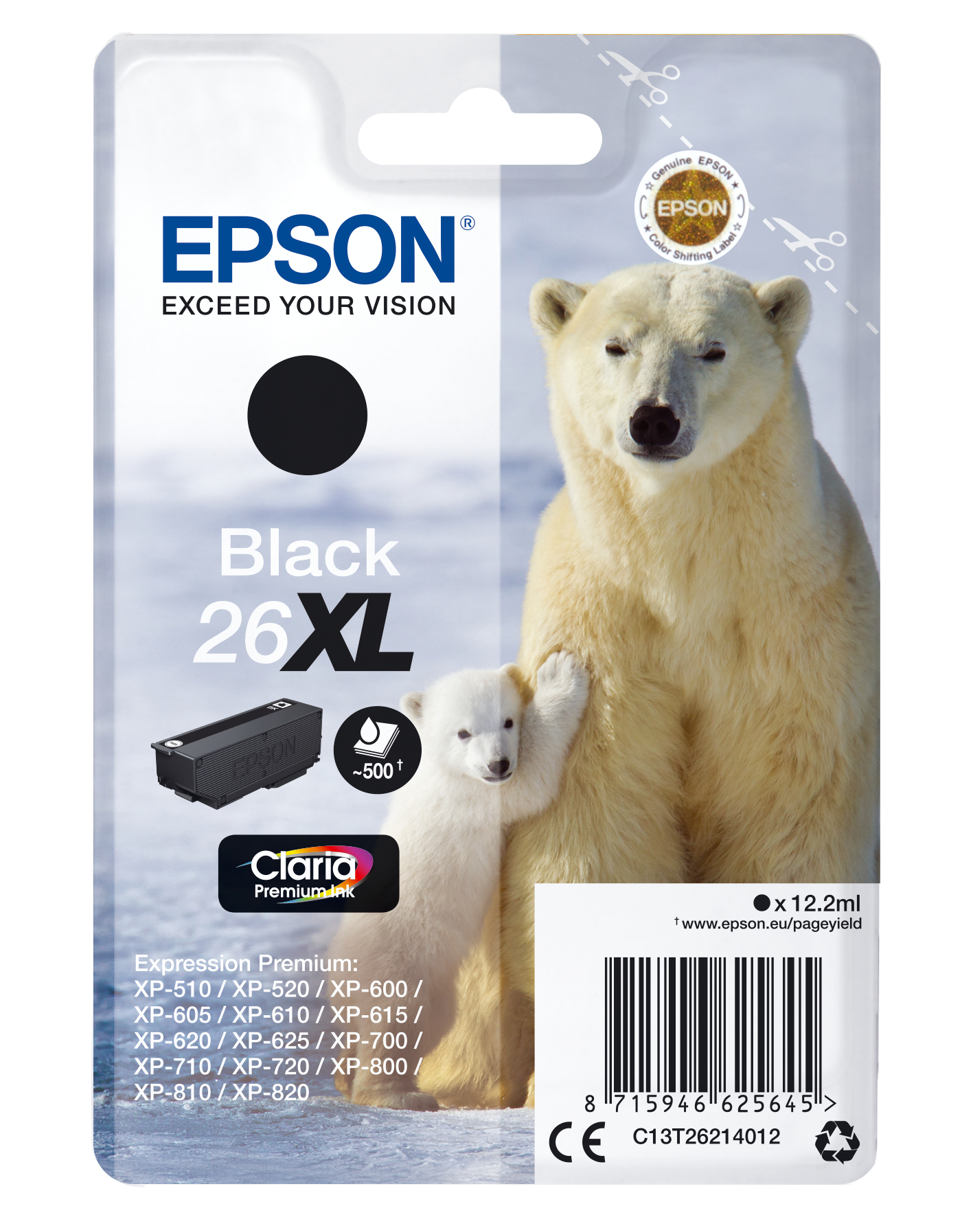 EPSON 26XL / T2621XL (Eisbär) schwarz Druckerpatrone