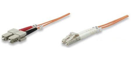 INTELLINET LWL Anschlusskabel LC/SC 1m Multimode OM2 orange