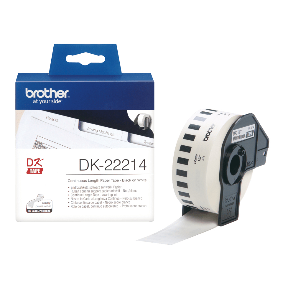 brother Endlospapierrolle für Etikettendrucker DK22214 weiß, 12,0 mm, 1 x 1 Etiketten