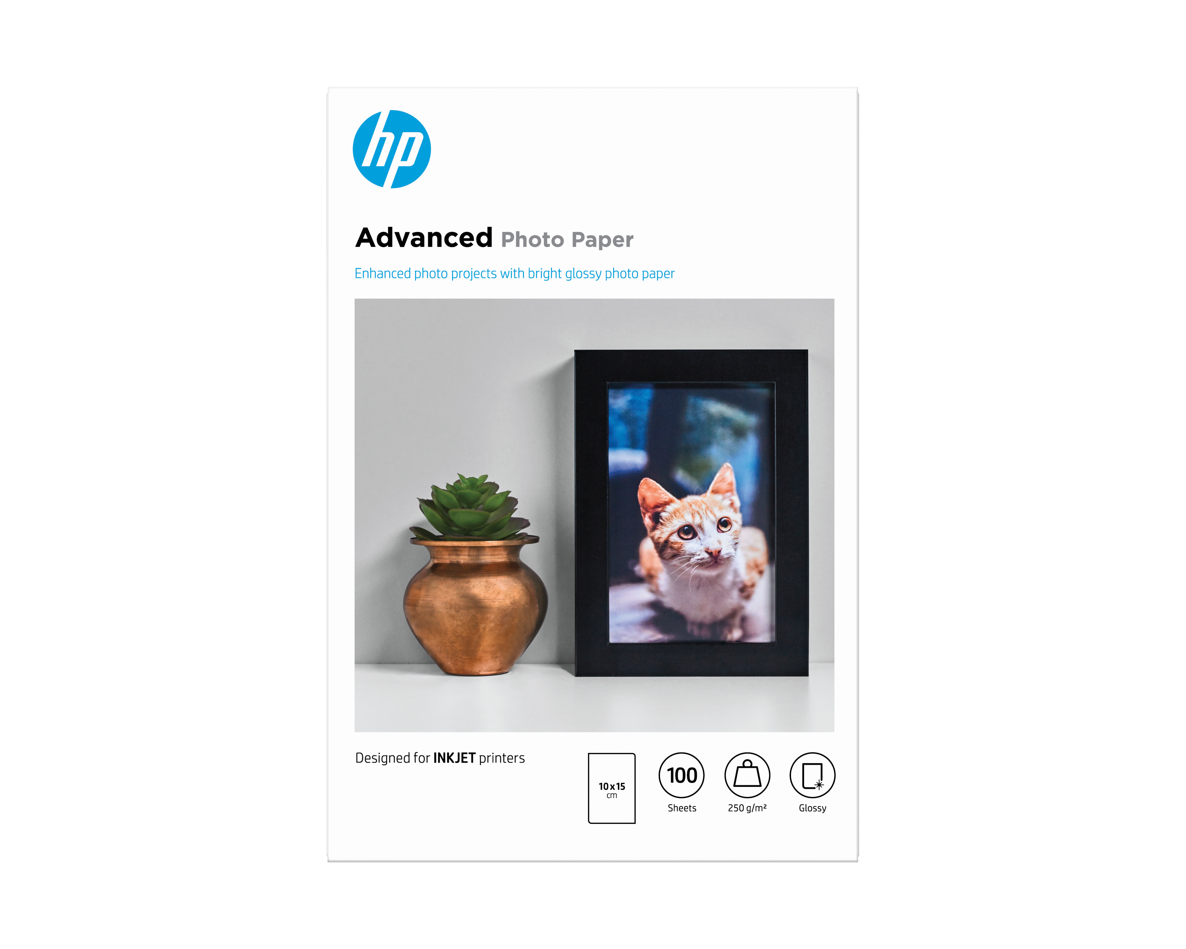 HP original Q8692A Advanced glossy photo paper Ink cartridge 250g/m2 100x150mm 100 sheets 1-pack borderless