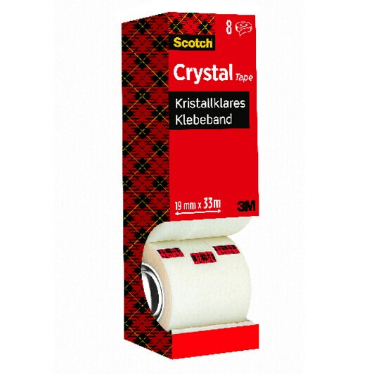 7 + 1 GRATIS: Scotch Crystal Klebefilm kristall-klar 19,0 mm x 33,0 m 7 Rollen + GRATIS 1 Rollen