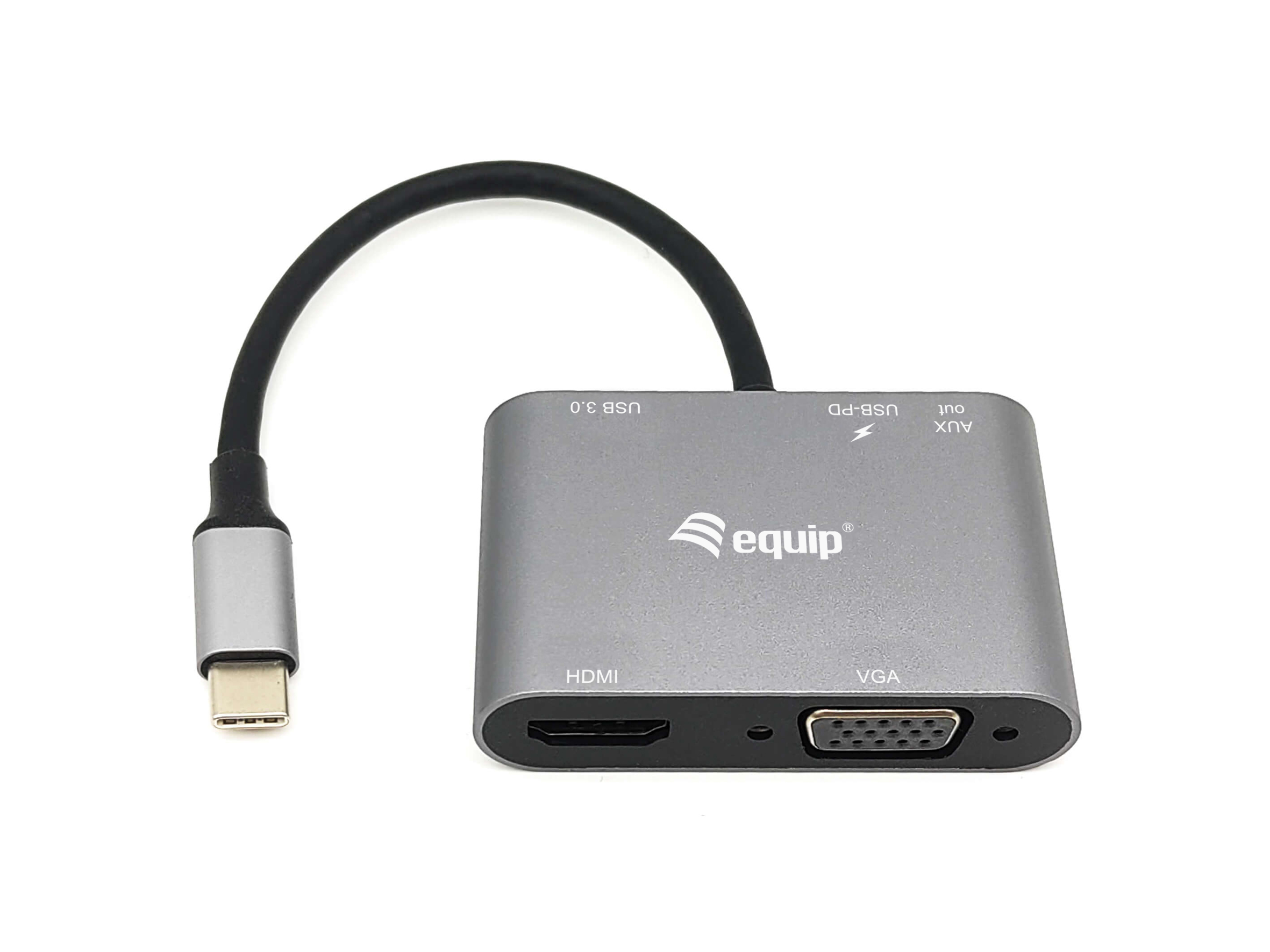 Equip Dock 5-1 USB-C->HDMI,VGA,USB-A,AUX,100W USB-C 0.15m
