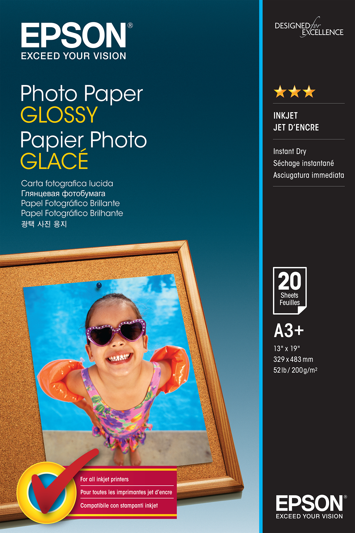 EPSON Fotopapier S042535 DIN A3+ glänzend 200 g/qm 20 Blatt