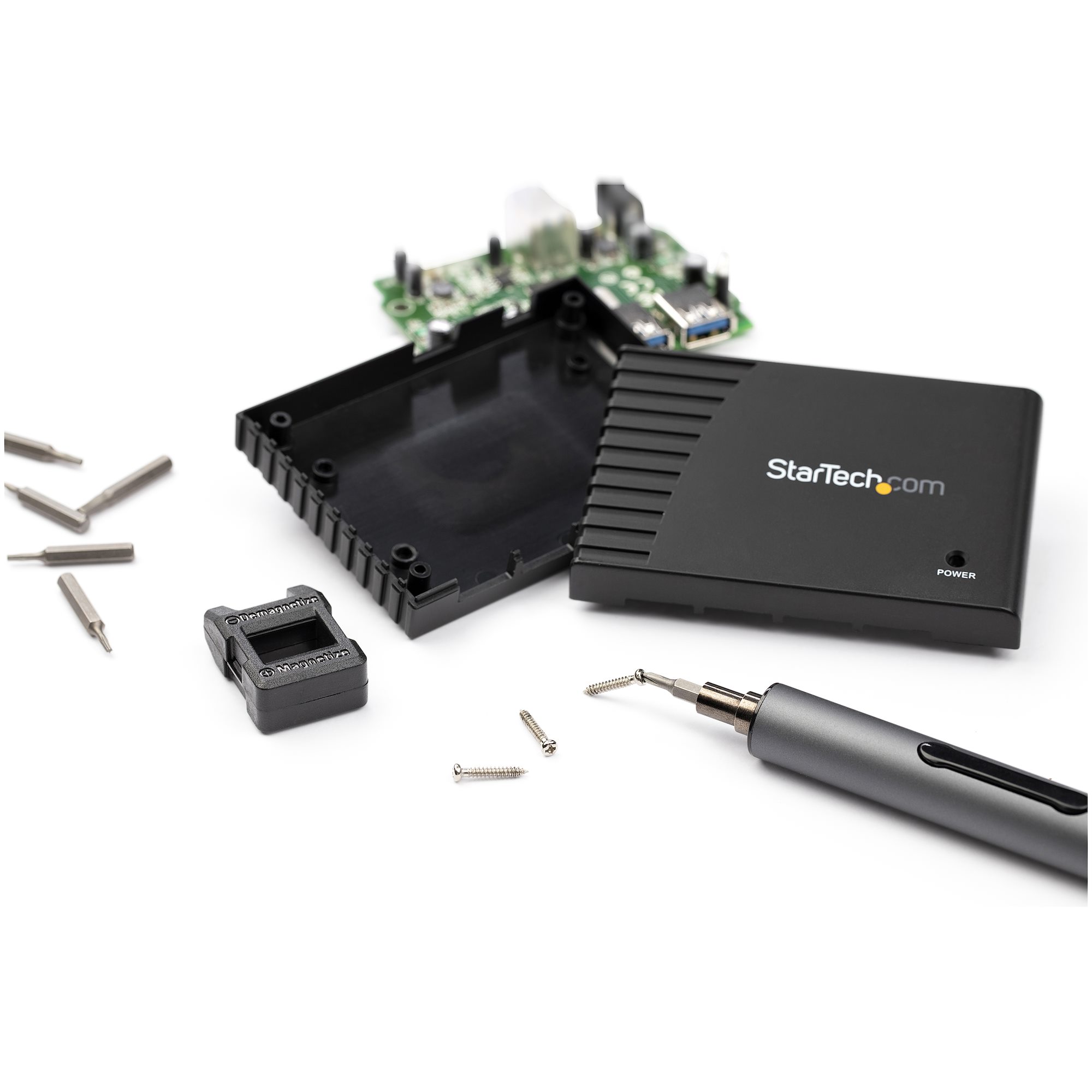 STARTECH.COM Elektrischer Mini-Schraubendreher - Mini-Akkuschrauber - 20 Bits - LED - Magnetisch - Kabellos