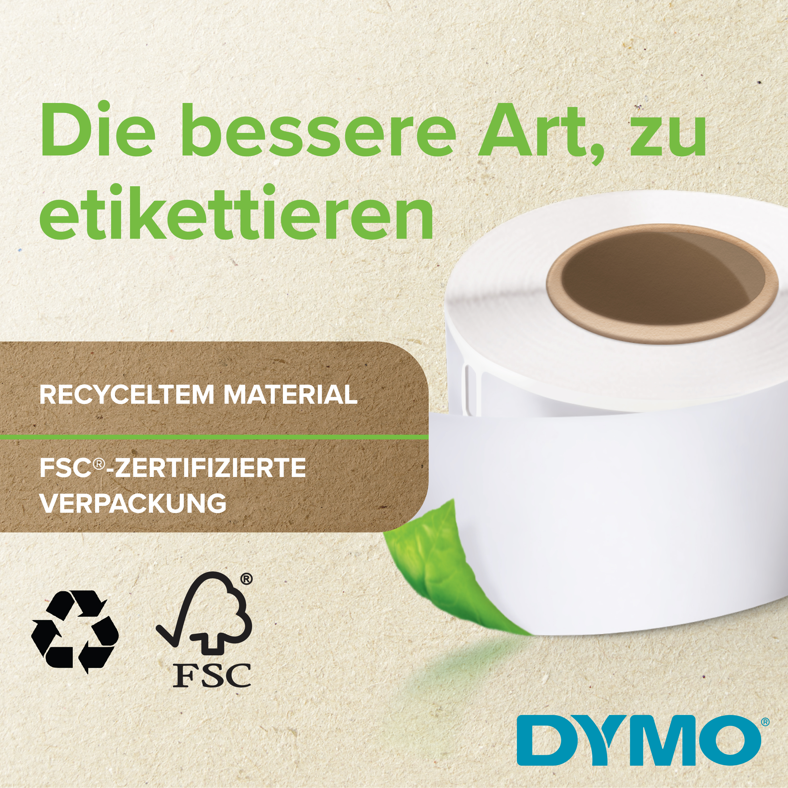 DYMO Etikettenrolle für Etikettendrucker weiß, 54,0 x 70,0 mm, 6 x 320 Etiketten