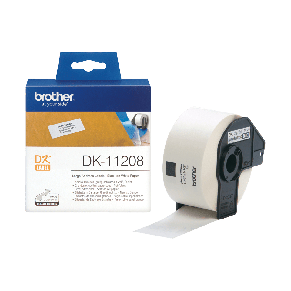 DK SINGLE LABLE ROLLS F/ QL-500/550 400PCS/RL 38X90MM
