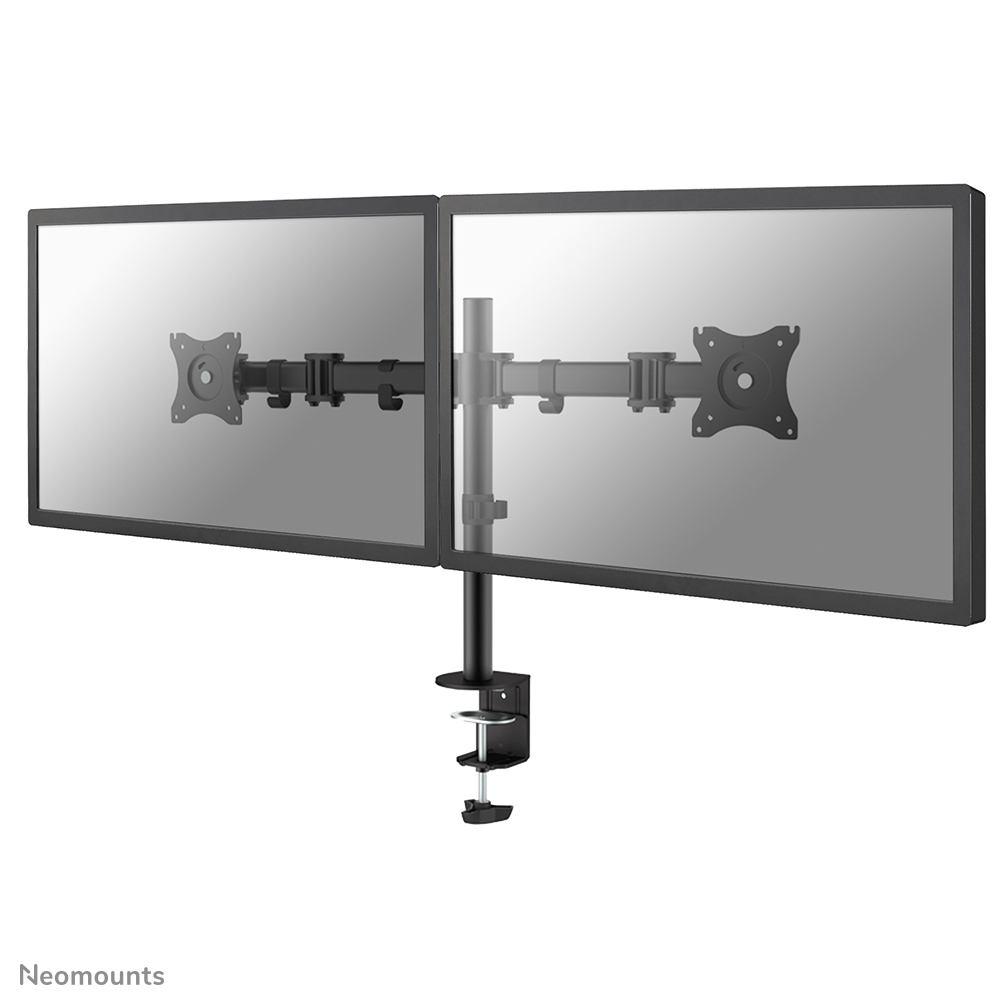 NEOMOUNTS Monitor Dual Deskmount Tischhalter 25-68,6cm 10-27Zoll 2x8kg Höhe 0-40cm Neigen Rotieren Schwenken schwarz