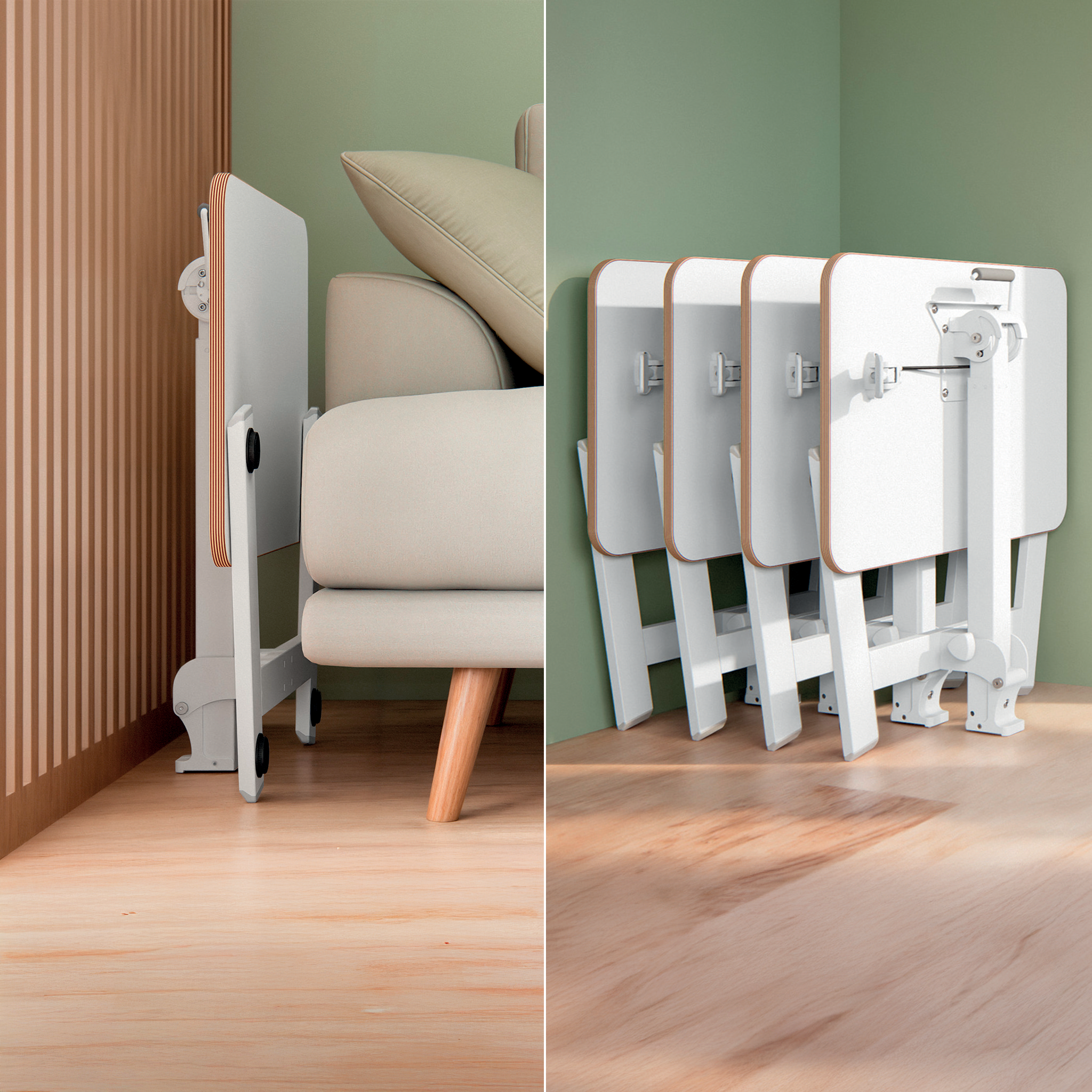 LEITZ Ergo Compact höhenverstellbarer Schreibtisch weiß rechteckig, A-Fuß-Gestell weiß 65,0 x 46,0 cm