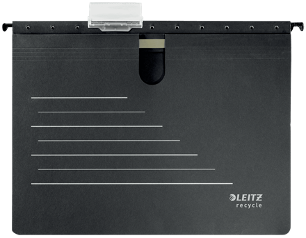 LEITZ Hängehefter ALPHA® recycle 1920 Karton schwarz DIN A4 1x kaufmännische Heftung, 10 St.